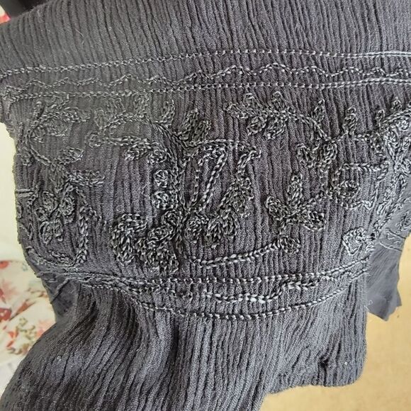 Karen Scott boho gauze embroidered dress large - Picture 5 of 7